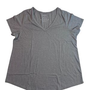 Torrid T Shirt Womens 0X Classic Fit Gray Short Sleeve V Neck Classic Basic Top